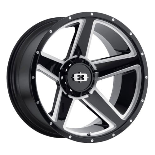 Vision 390 Empire 20x11.5 8x180 -44 ET 124.2 CB Gloss Black Milled Spoke (390-20187GBMS-44)